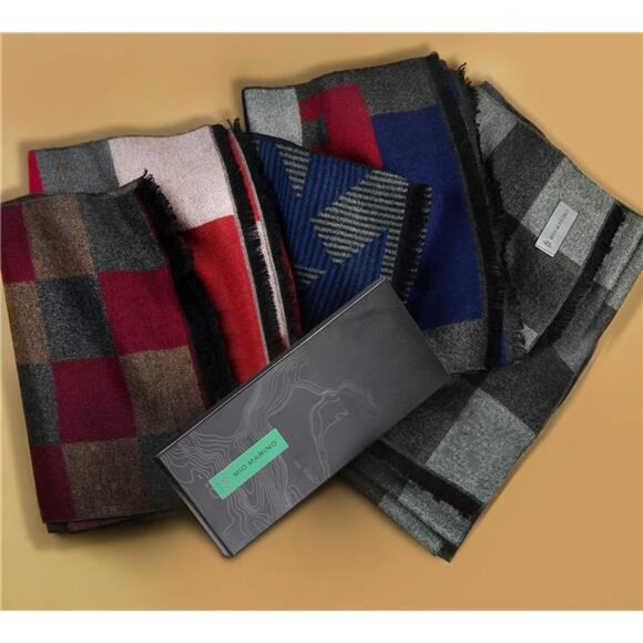 Winter Cashmere Feel Men Scarf,100% Cotton Fashion Scarves, In Elegant - Picture 5 of 7
